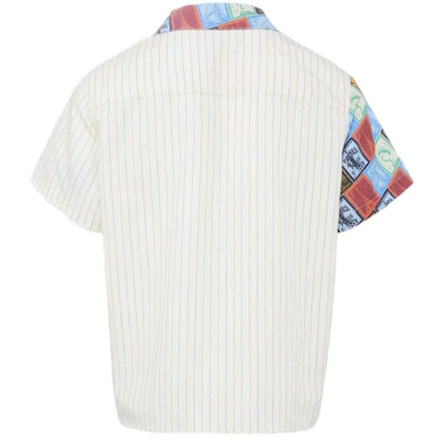 Homme Fremme Passport Striped Shirt (Tan) SPRING2347-1 - Image 2