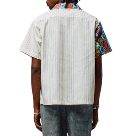 Homme Fremme Passport Striped Shirt (Tan) SPRING2347-1 - Image 7