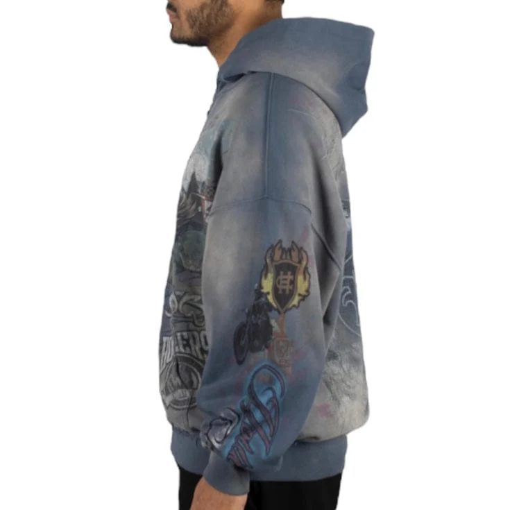 Howlers Club Night Magic Zip Hoodie (Navy Sun Fade) - Image 3