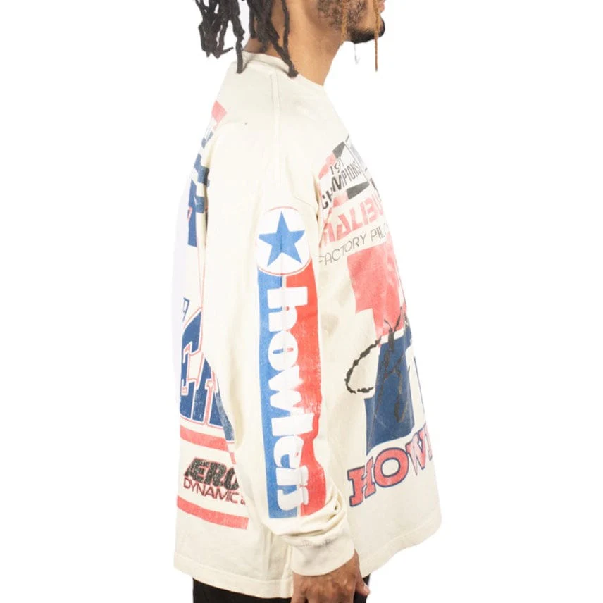 Howlers Club Wolf Racer LS Sweatshirt (Off White) - Image 4