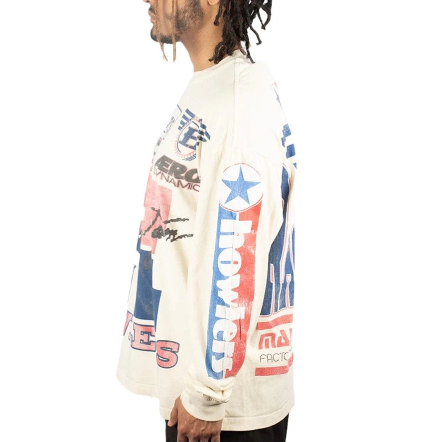 Howlers Club Wolf Racer LS Sweatshirt (Off White) - Image 5