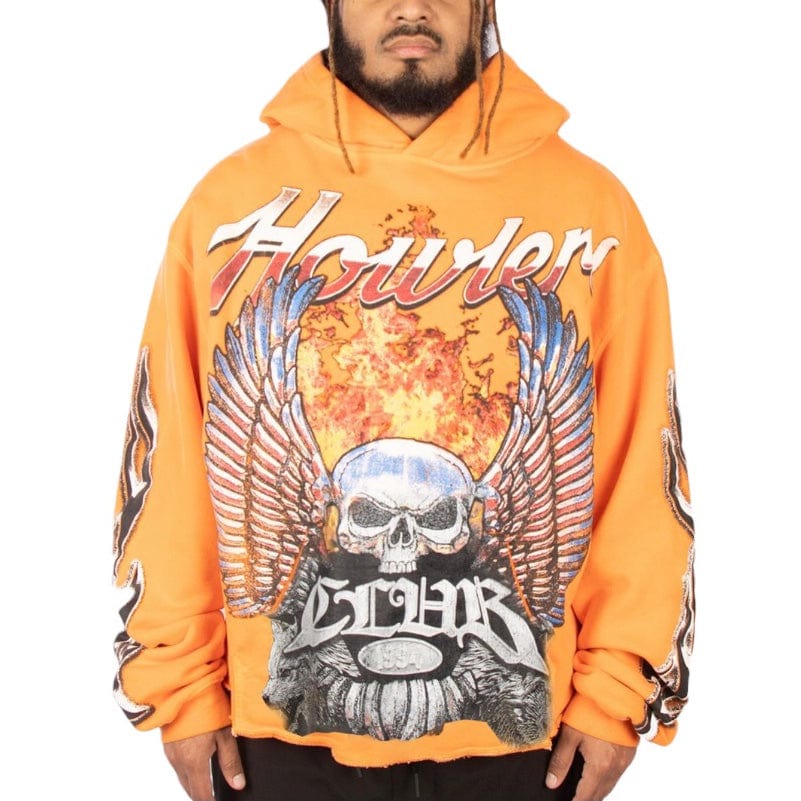 Howlers Club Wolf Skull Hoodie (Orange) - Image 3