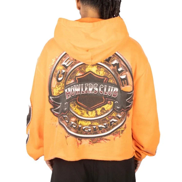 Howlers Club Wolf Skull Hoodie (Orange) - Image 4