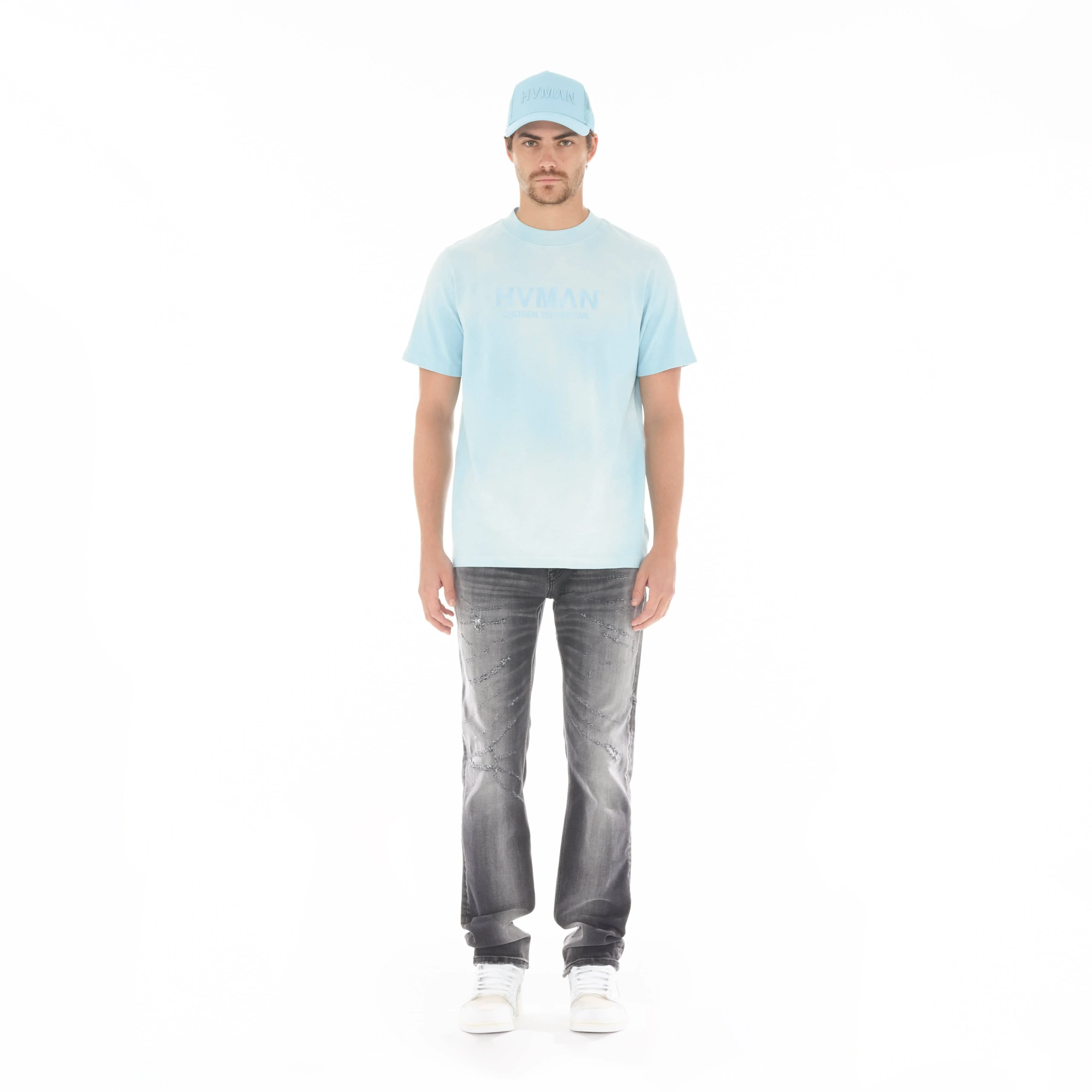 HVMAN BASIC LOGO TEE IN SKY - Image 2