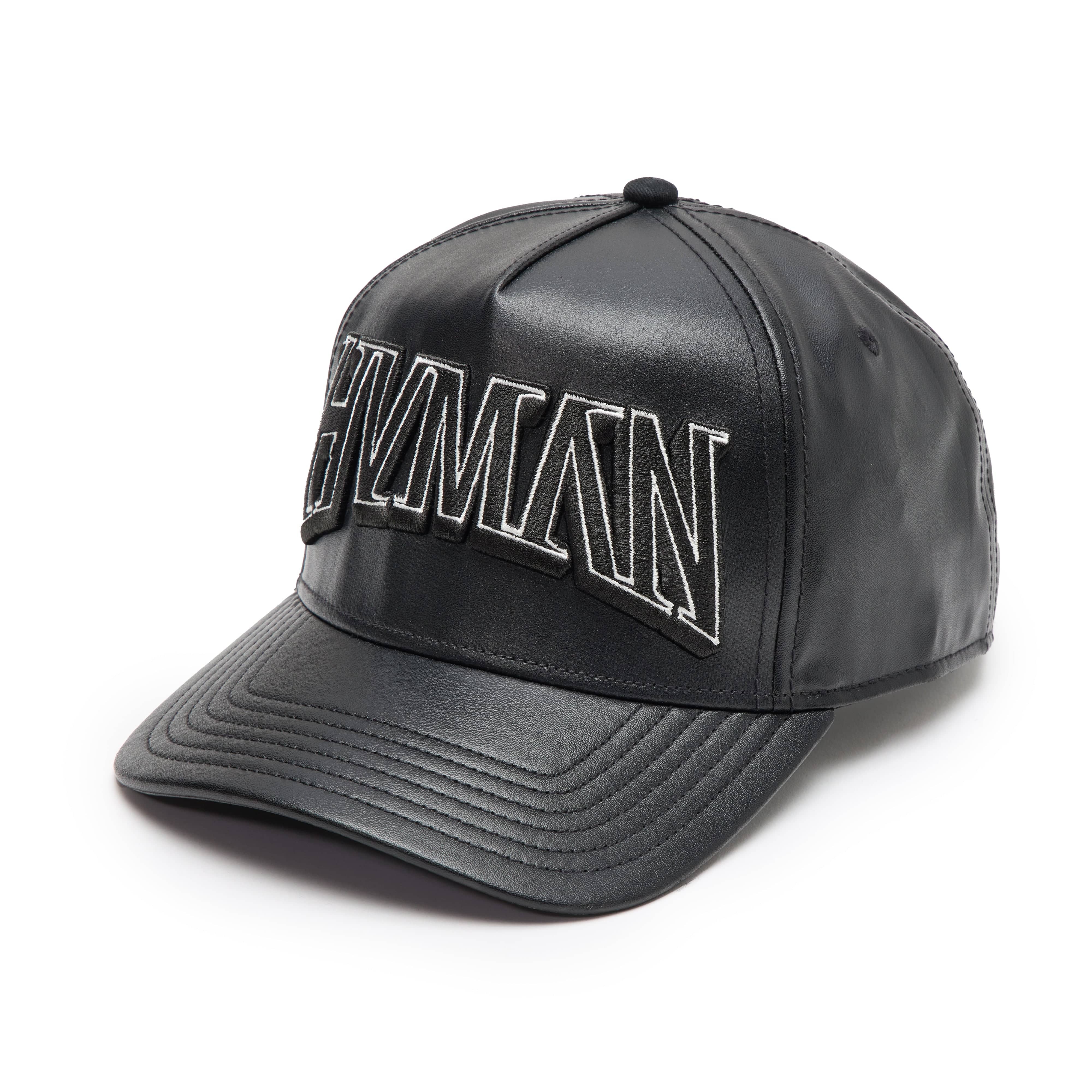 Hvman Logo Mesh Trucker Hat in Black Faux Leather - Image 2
