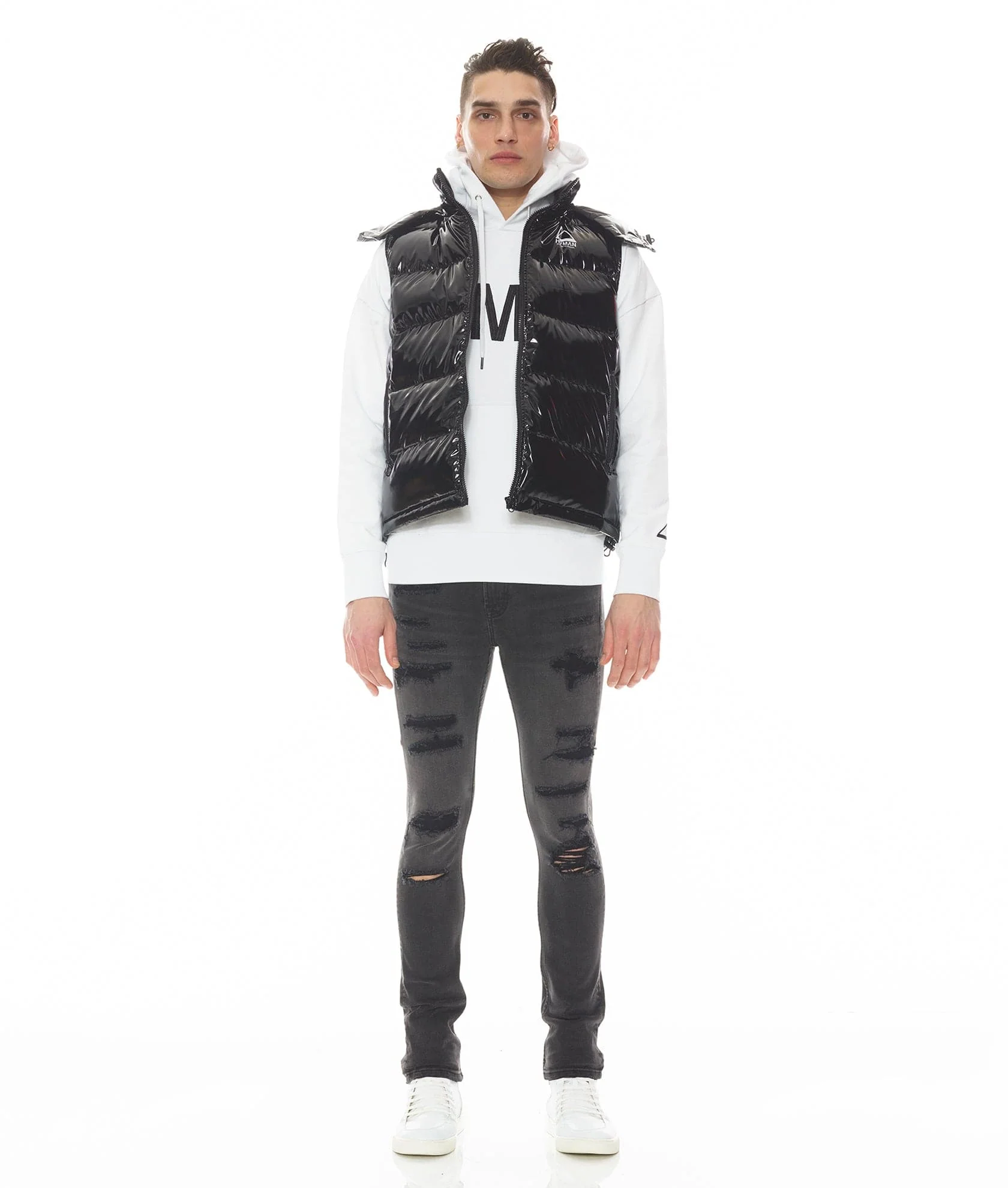 HVMAN PUFFER VEST IN BLACK - Image 2
