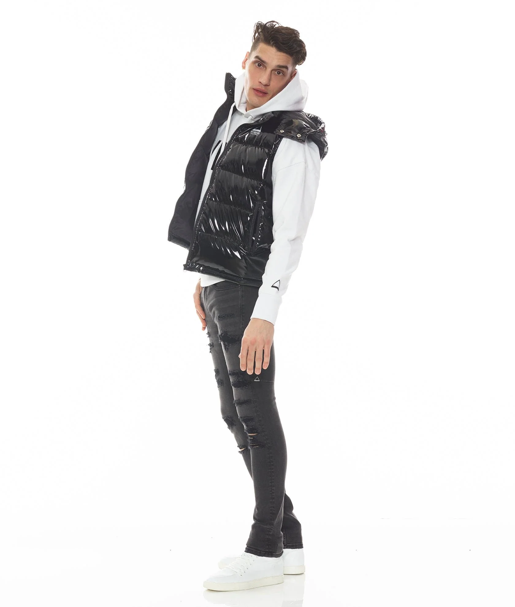 HVMAN PUFFER VEST IN BLACK - Image 3