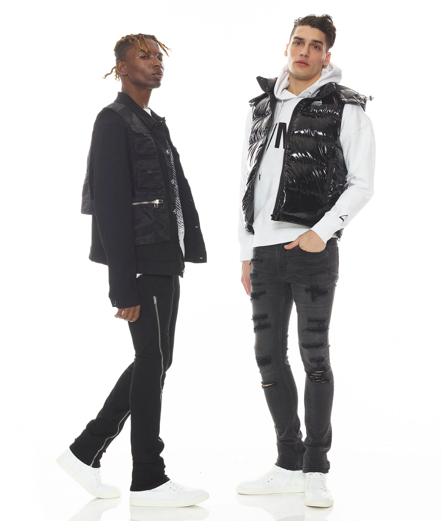 HVMAN PUFFER VEST IN BLACK - Image 4