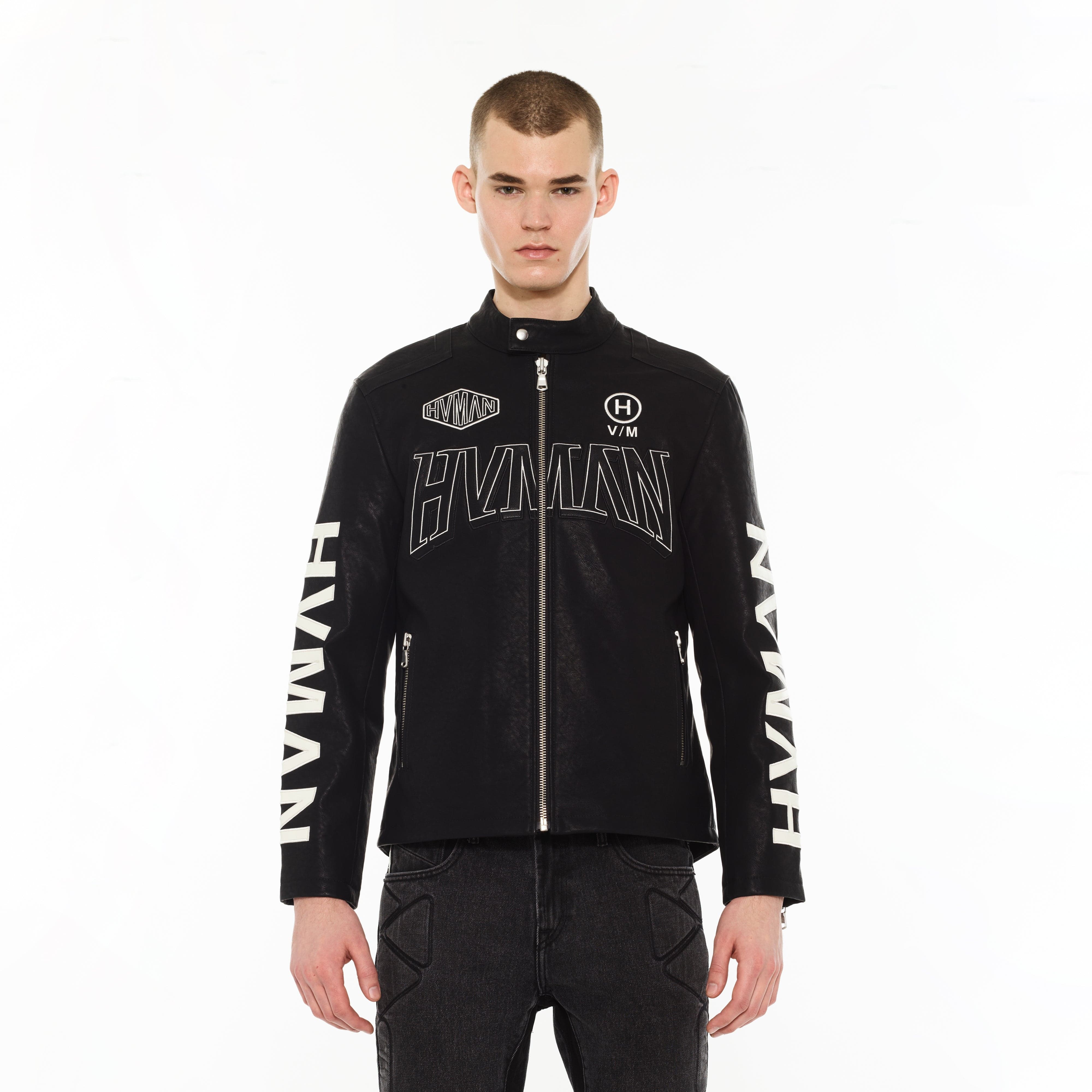 Hvman's Cafe Racer Jacket in Black - Image 2