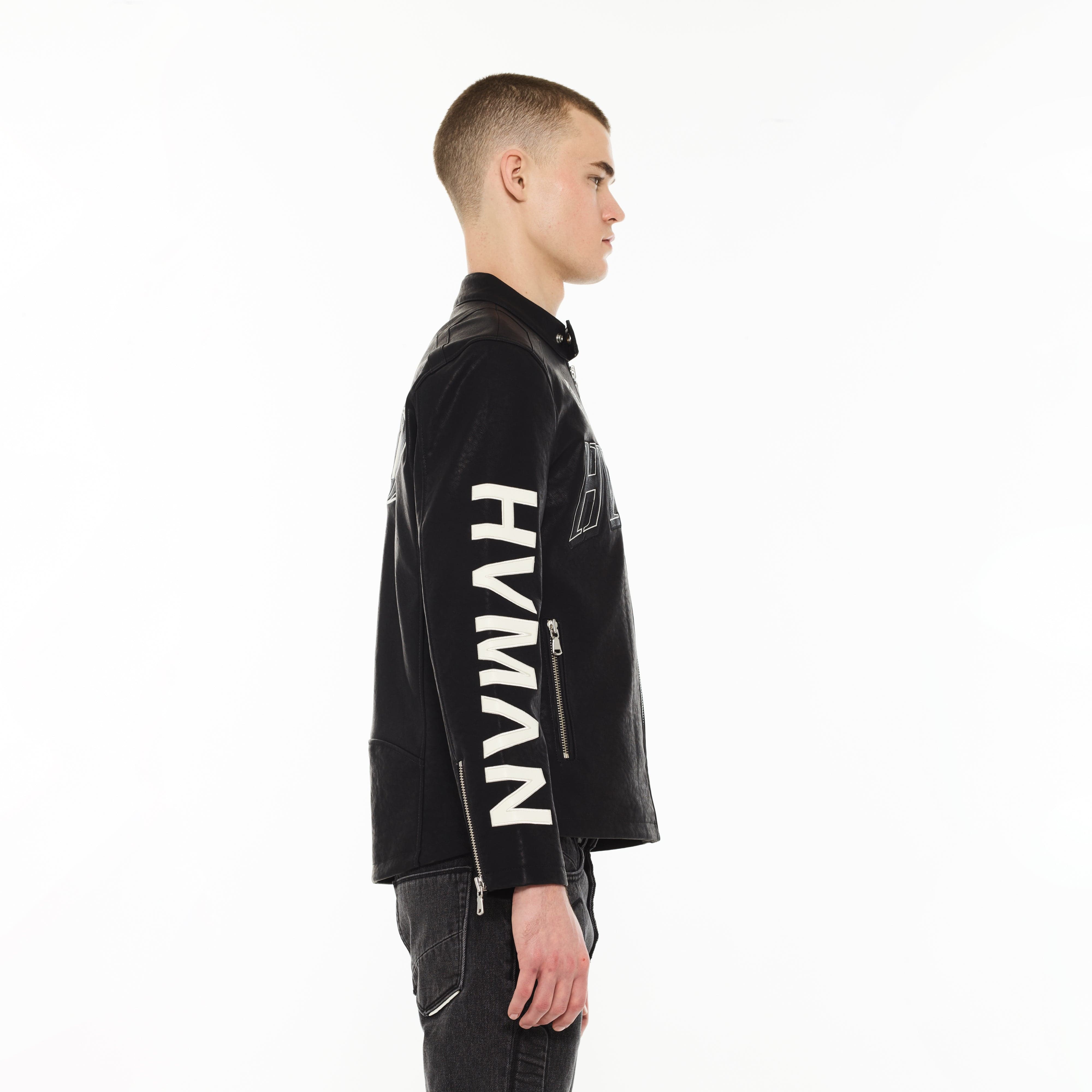 Hvman's Cafe Racer Jacket in Black - Image 3