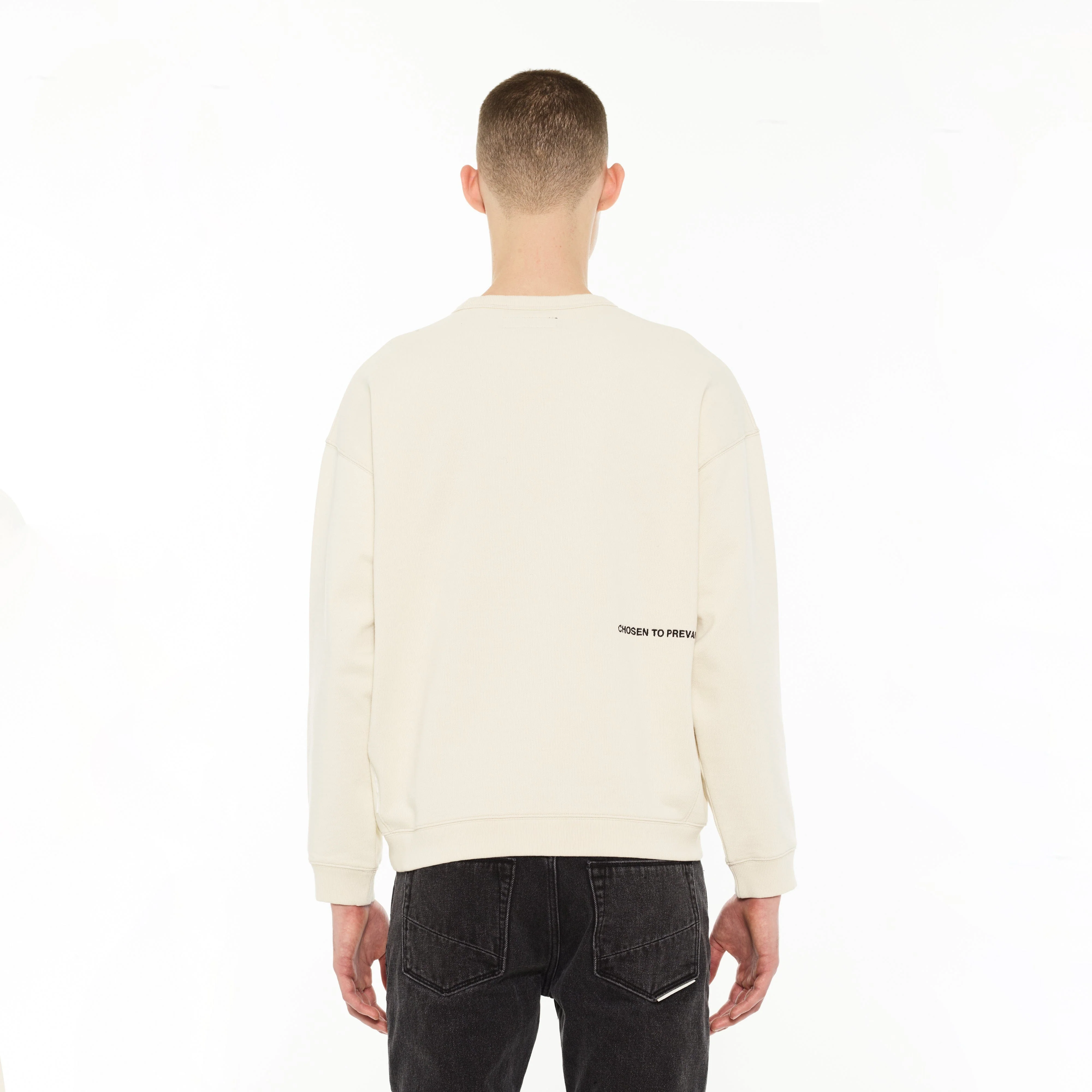 Hvman's Crewneck Sweater "Hvman Diamonds" in Winter White - Image 3