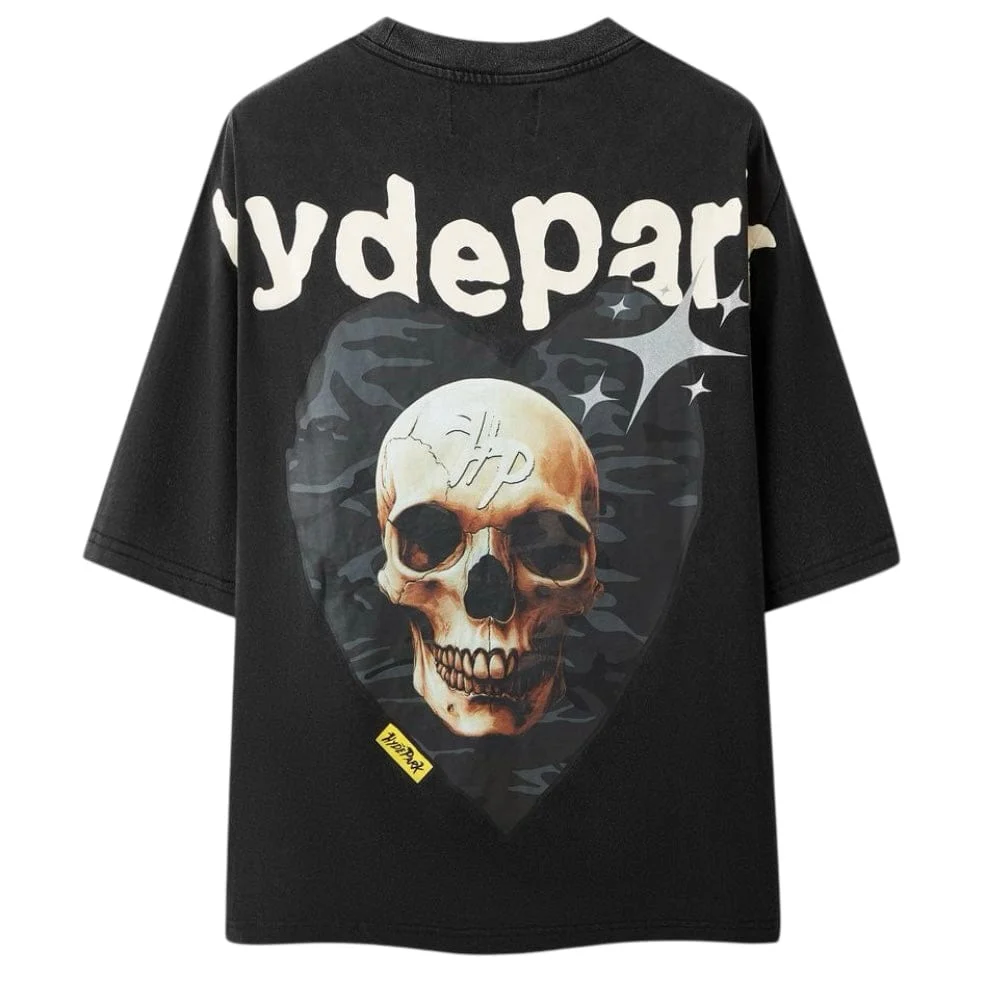 Hyde Park Power Skull Camo Heart Tee (Black/Black) - Image 2