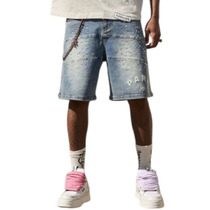 Hyde Park Studded Park Velocity Denim Short (Blue) - Image 3