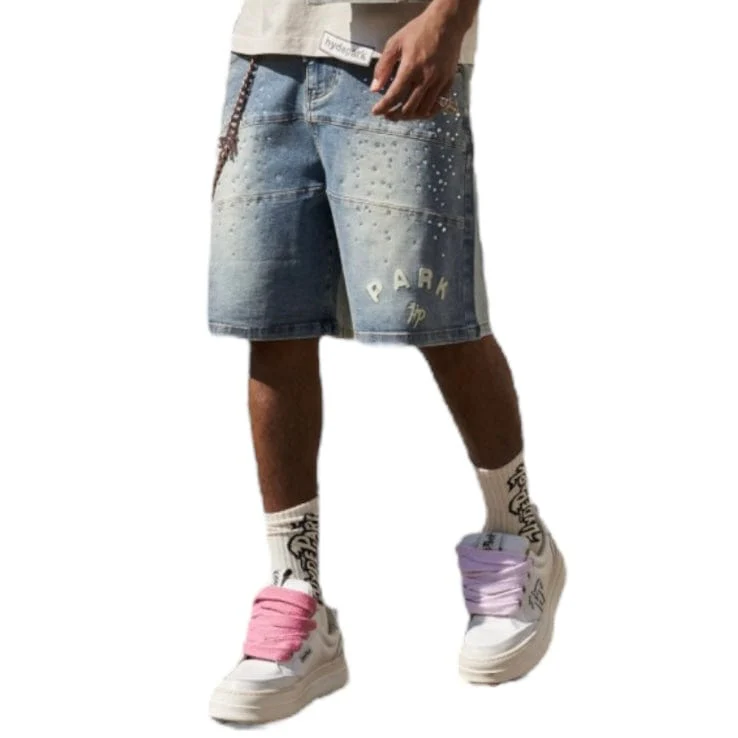 Hyde Park Studded Park Velocity Denim Short (Blue) - Image 4