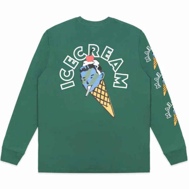 Ice Cream Cone Man Long Sleeve Knit (Dark Green) 431-7309 - Image 2