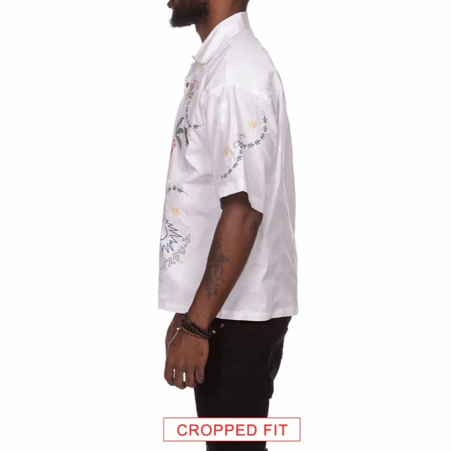 Ice Cream Cropped Fit The Palms SS Woven Shirt (White) 441-3600 - Image 3
