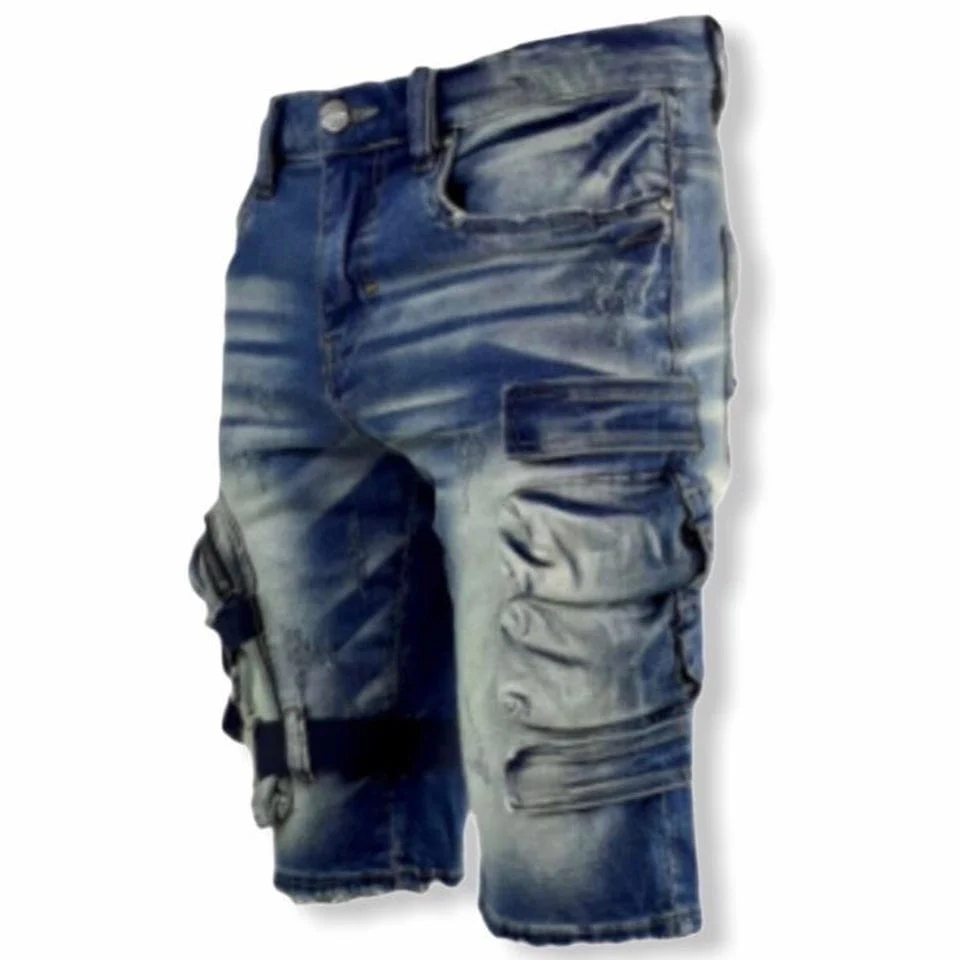 Industrial Indigo Tactical Cargo Denim Shorts (Indigo) INT-WB-272 - Image 3