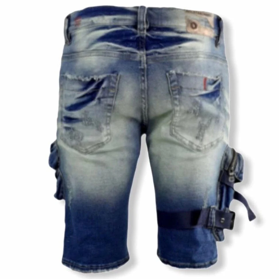 Industrial Indigo Tactical Cargo Denim Shorts (Indigo) INT-WB-272 - Image 4