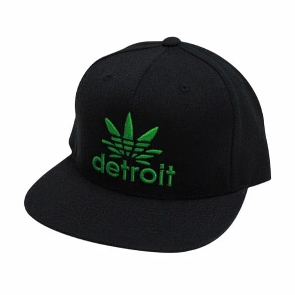 Ink Detroit Cannabis Snap Back Hat (Black/Green) - Image 2