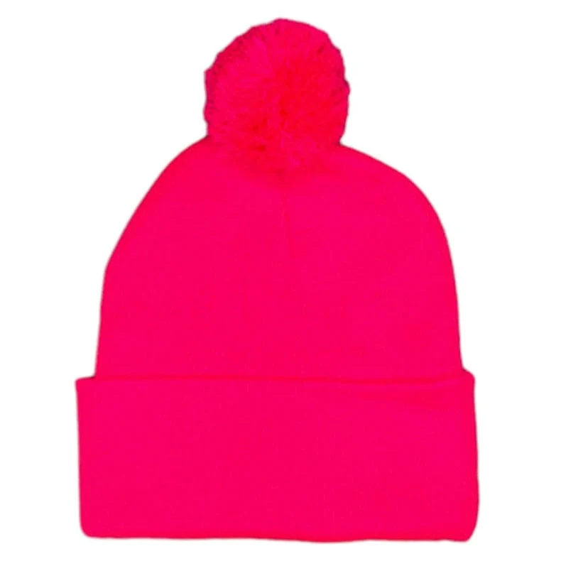 Ink Detroit Detroitish Pom Pom Beanie (Pink) - Image 2