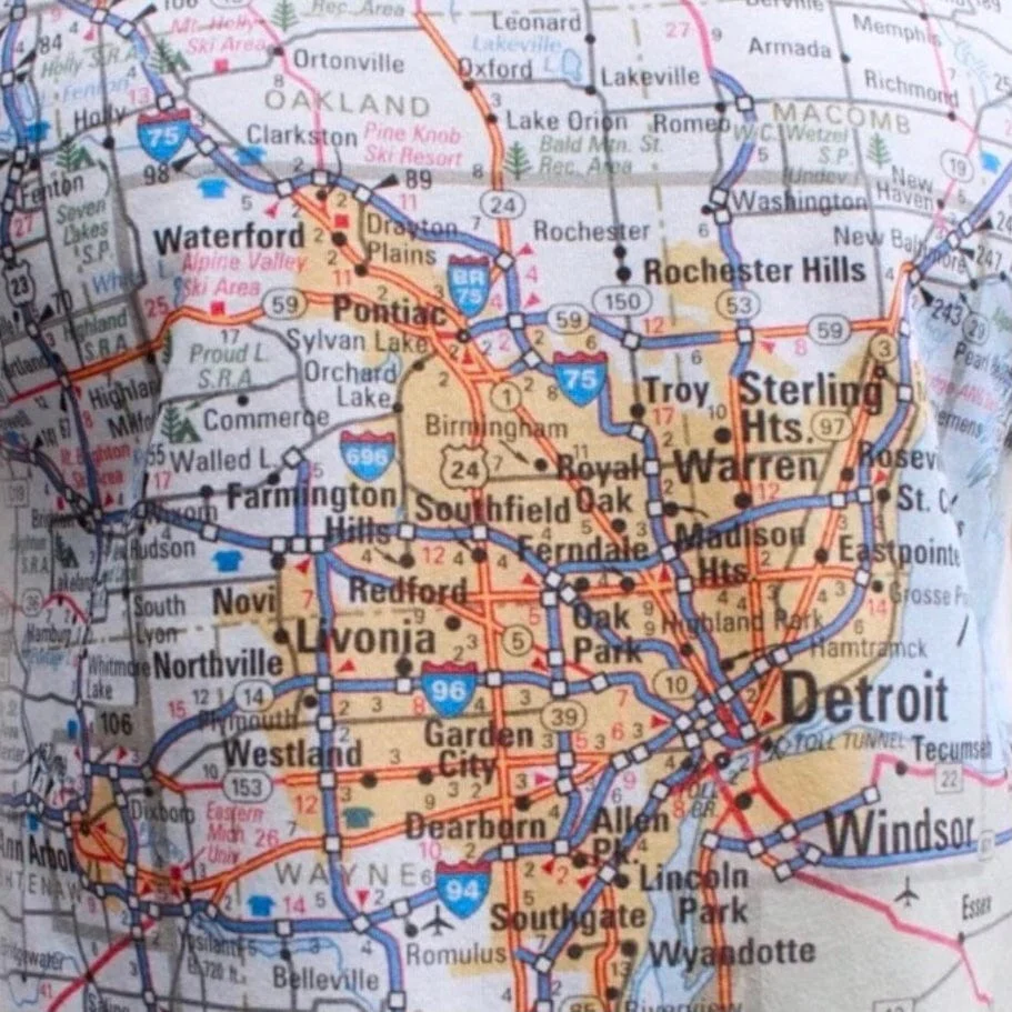 Ink Detroit Metro Detroit Area Map T Shirt (Natural) 9306 - Image 3