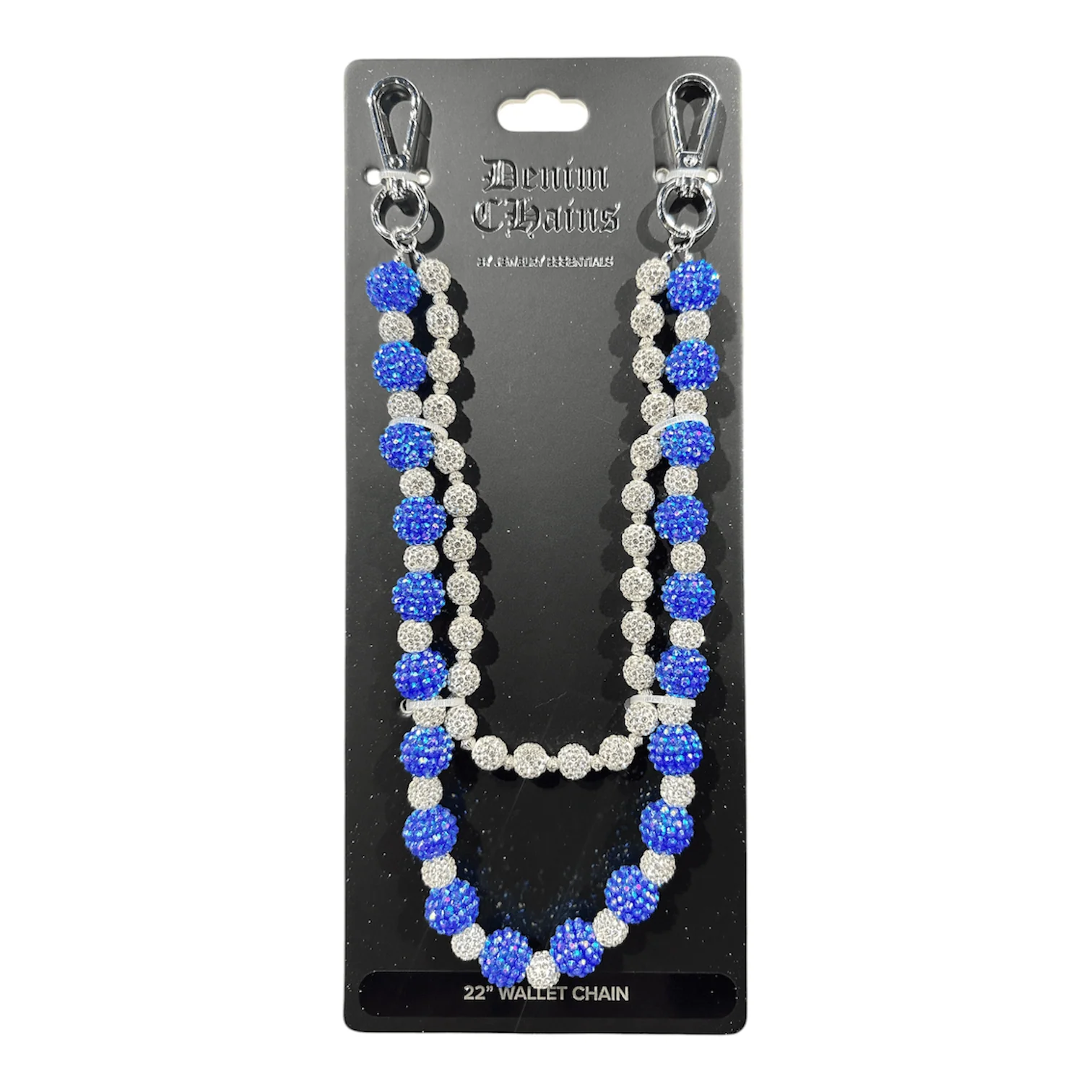 Jewelry Essentials Alternating Ball Chain (Silver/Blue) FLC-006SBL - Image 2