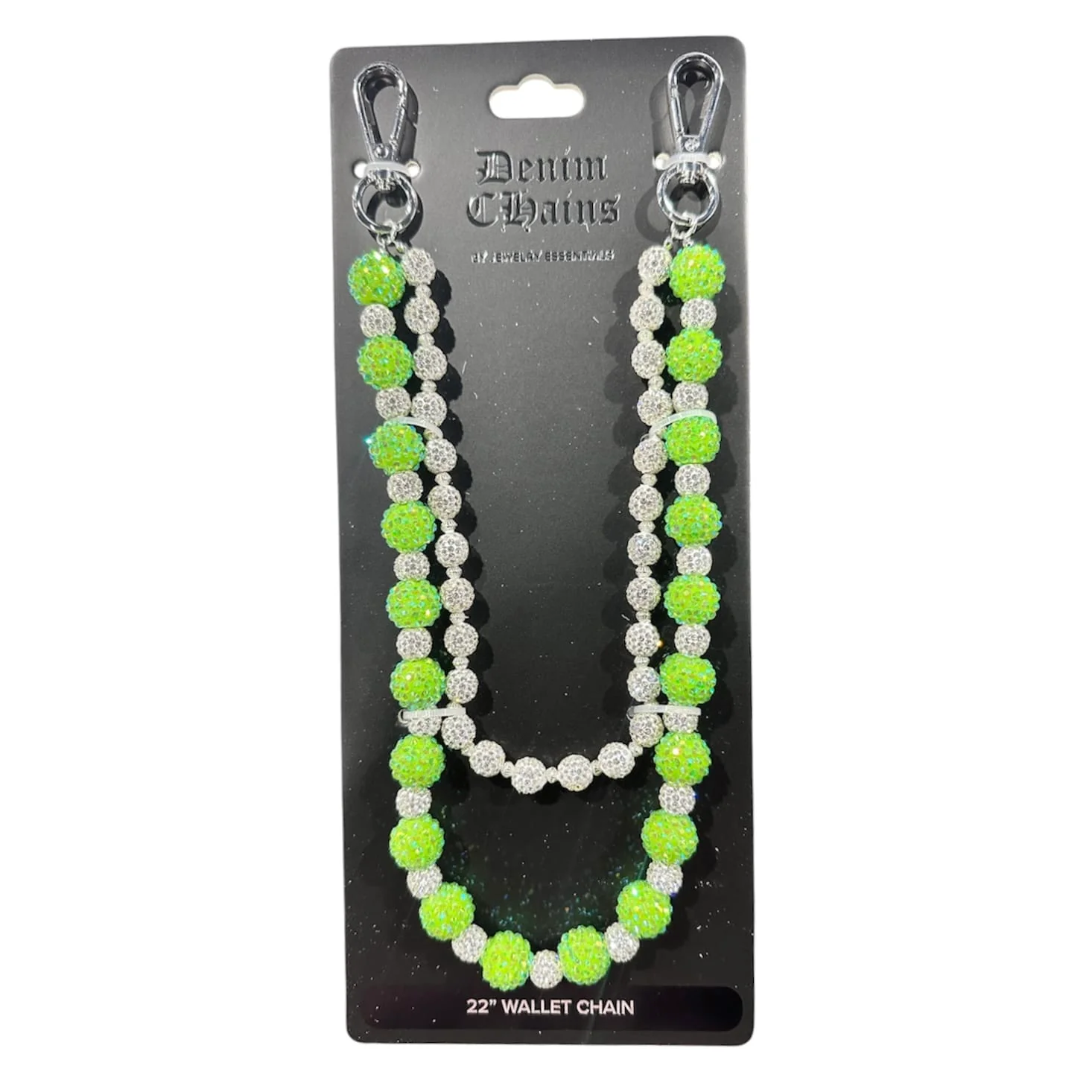 Jewelry Essentials Alternating Ball Chain (Silver/Green) FLC-006SGR - Image 2