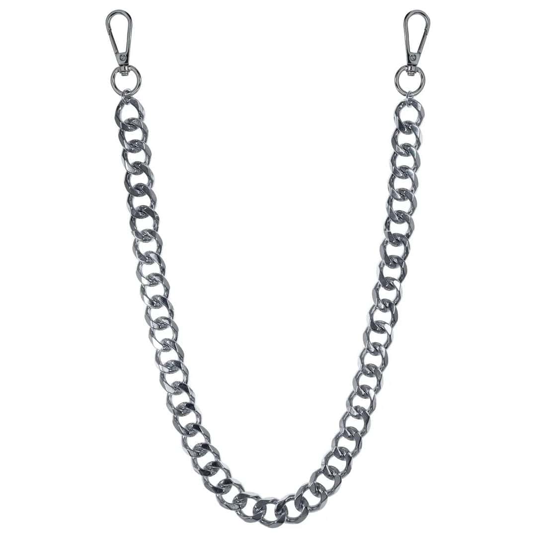 Jewelry Essentials Solid 14mm Cuban Link Pant Chain (Silver) BKC-209S - Image 2