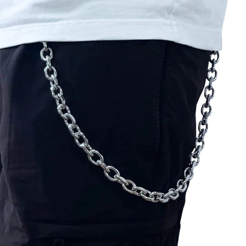 Jewelry Essentials Solid Anchor Link Pant Chain (Silver) BKC-206S