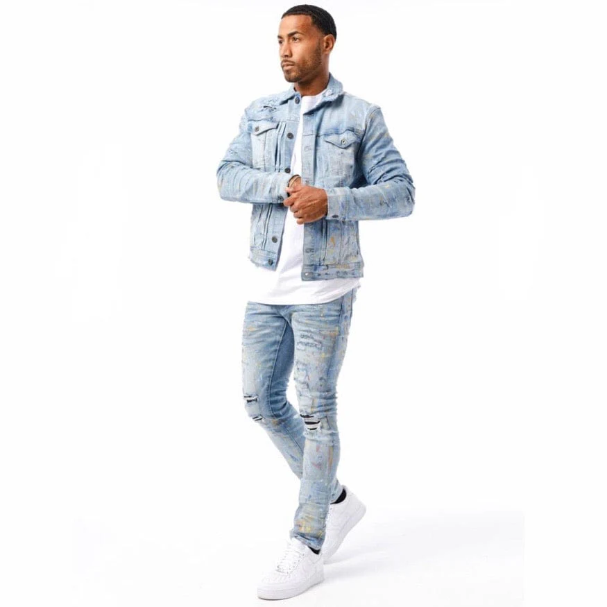 Jordan Craig Avalanche Denim Trucker Jacket (Lightning Blue) 91510 - Image 3
