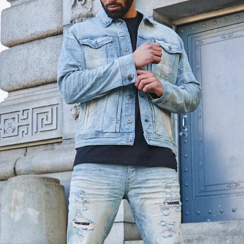 Jordan Craig Bayside Denim Trucker Jacket (Iced Lager) JJ350R - Image 3