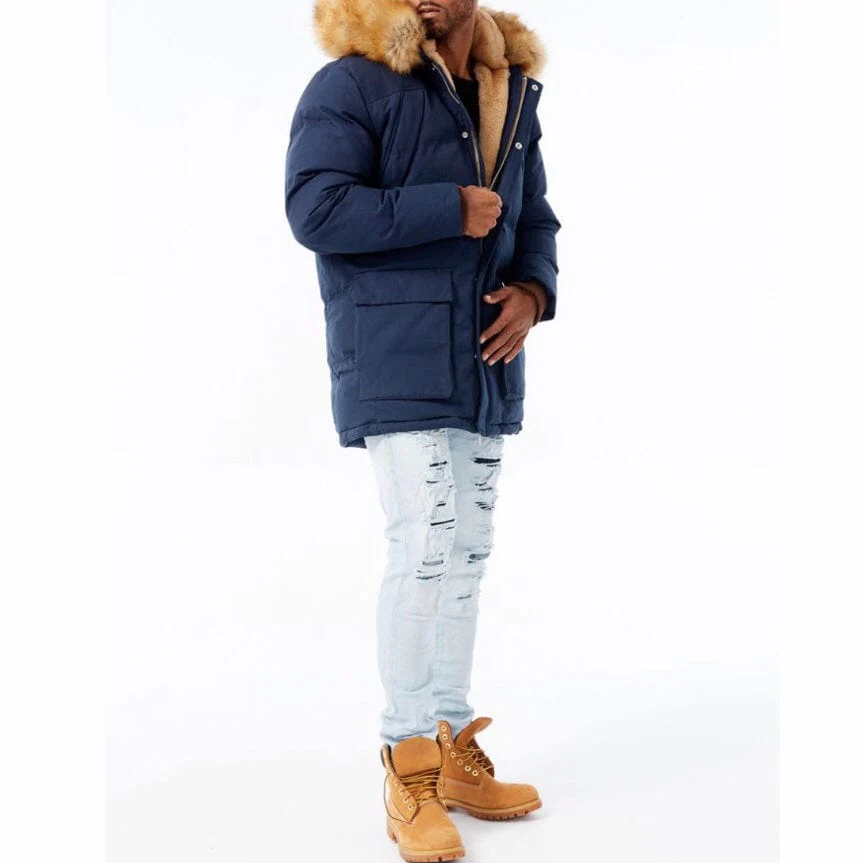 Jordan Craig Bismarck Fur Lined Parka Jacket (Navy) 91537 - Image 3