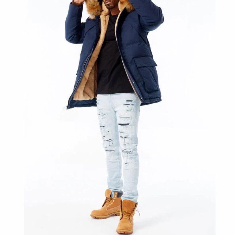 Jordan Craig Bismarck Fur Lined Parka Jacket (Navy) 91537 - Image 4