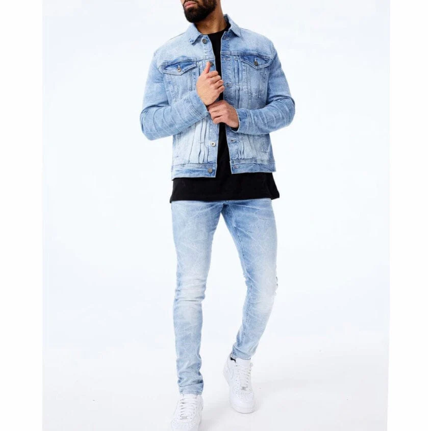 Jordan Craig Boulder Denim Trucker Jacket (Sky Blue) JJ1082 - Image 4