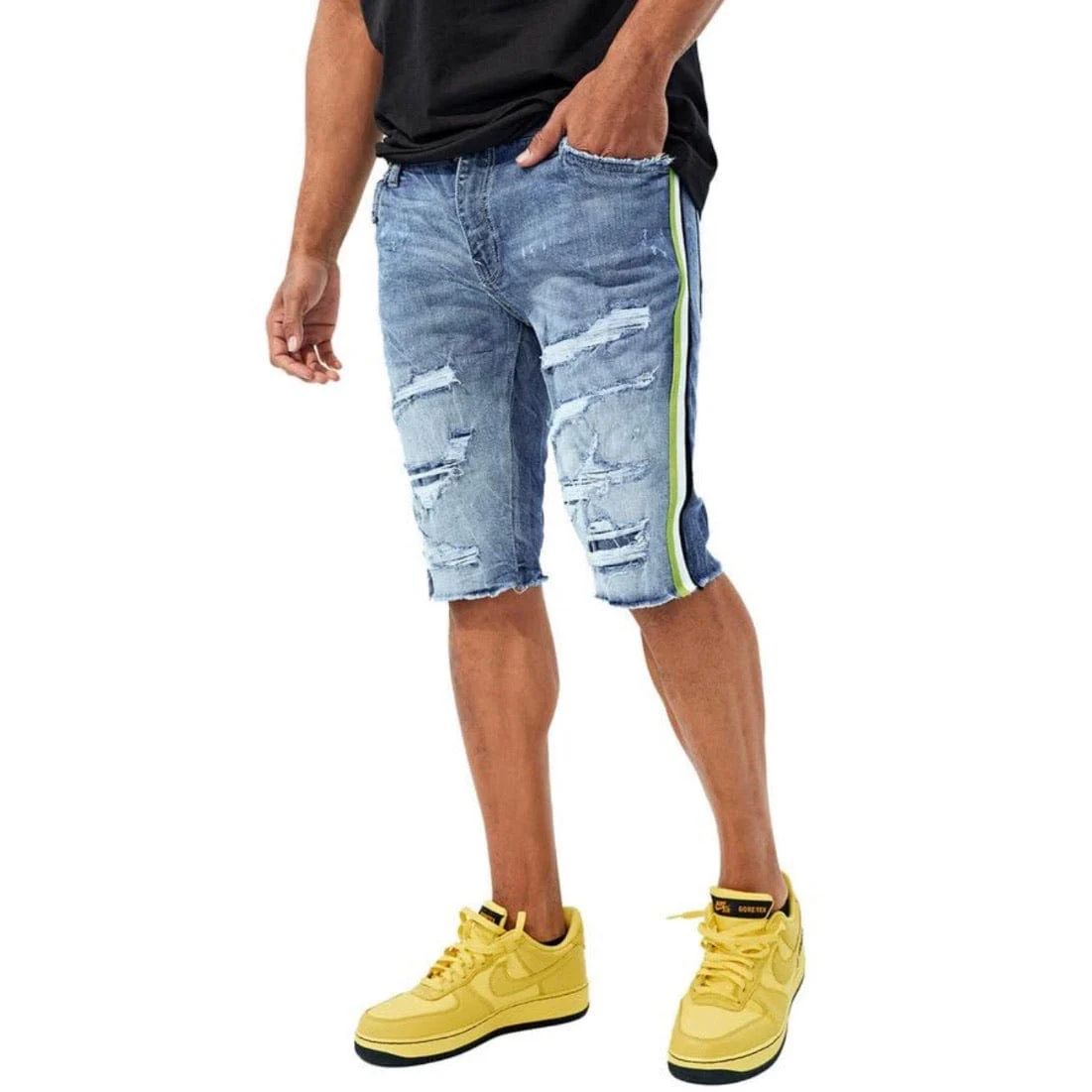 Jordan Craig Daytona Striped Denim Shorts (Studio Blue) - Image 3