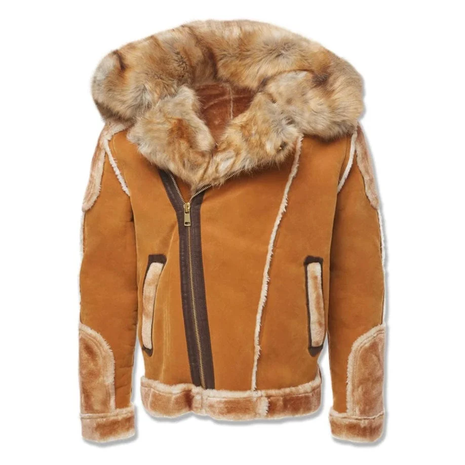Jordan Craig El Jefe Shearling Moto Jacket (Cognac) 91536 - Image 2