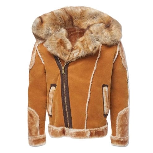 Jordan Craig El Jefe Shearling Moto Jacket (Cognac) 91625 - Image 3