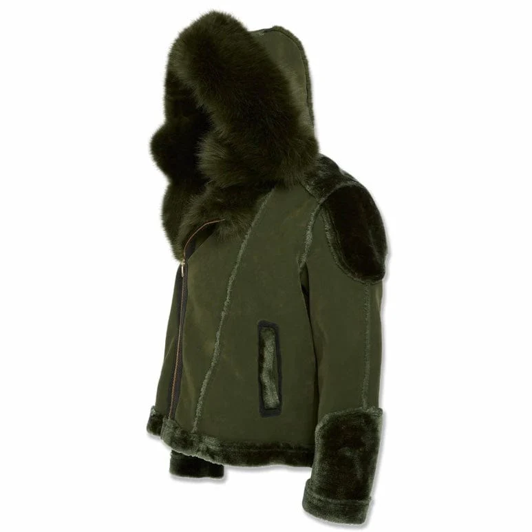 Jordan Craig El Jefe Shearling Moto Jacket (Military Green) - 91625 - Image 2