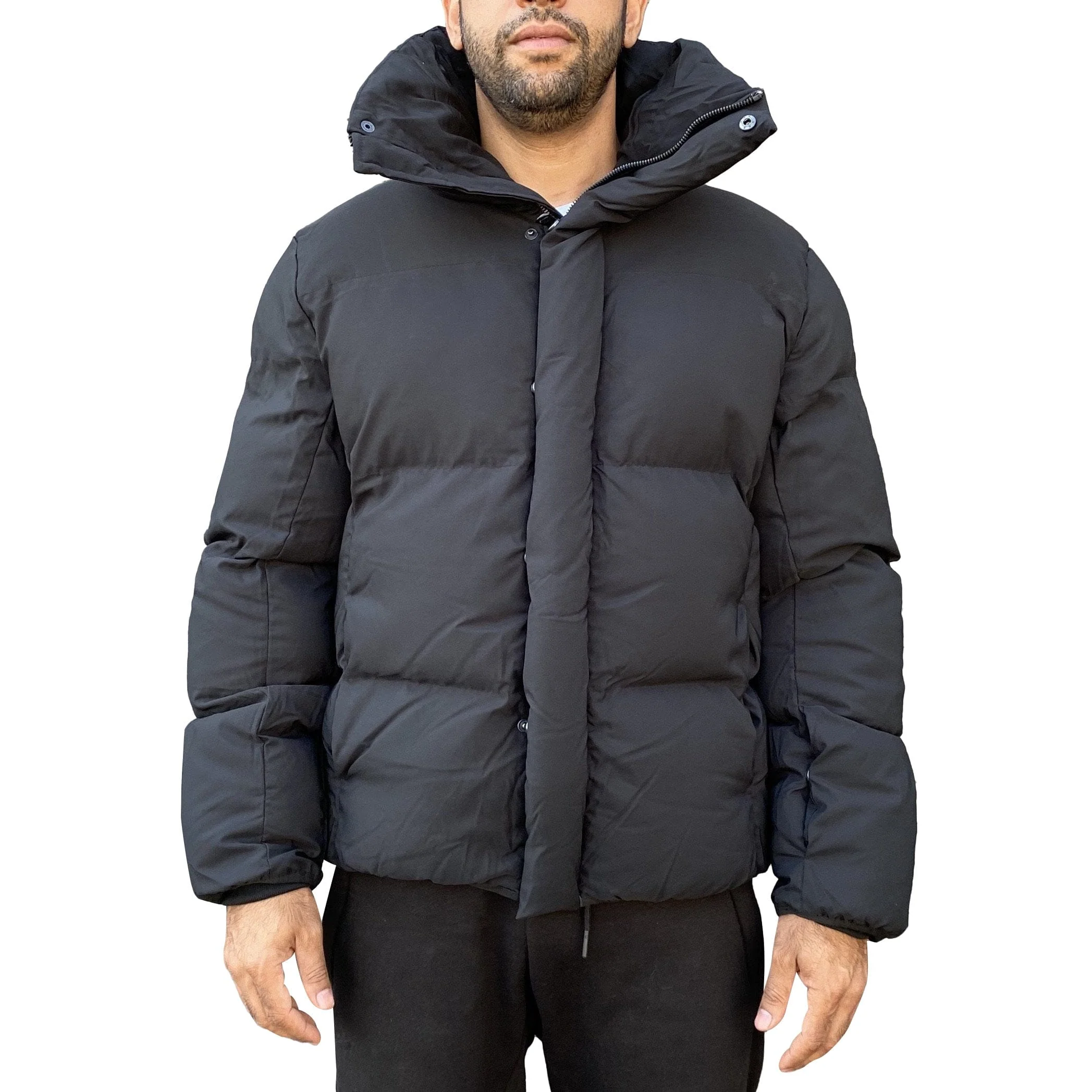 Jordan Craig High Collar Puffer Coat (Black) - Image 3