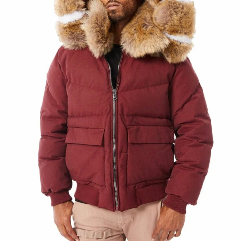 Jordan Craig Hollis Bomber Jacket (Bordeaux) 91541 - Image 2