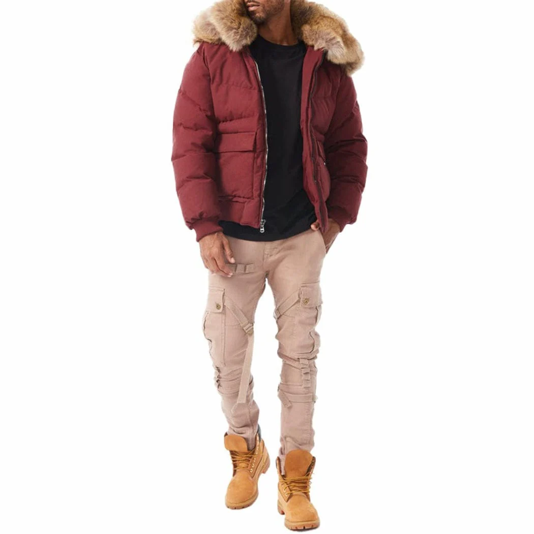 Jordan Craig Hollis Bomber Jacket (Bordeaux) 91541 - Image 3