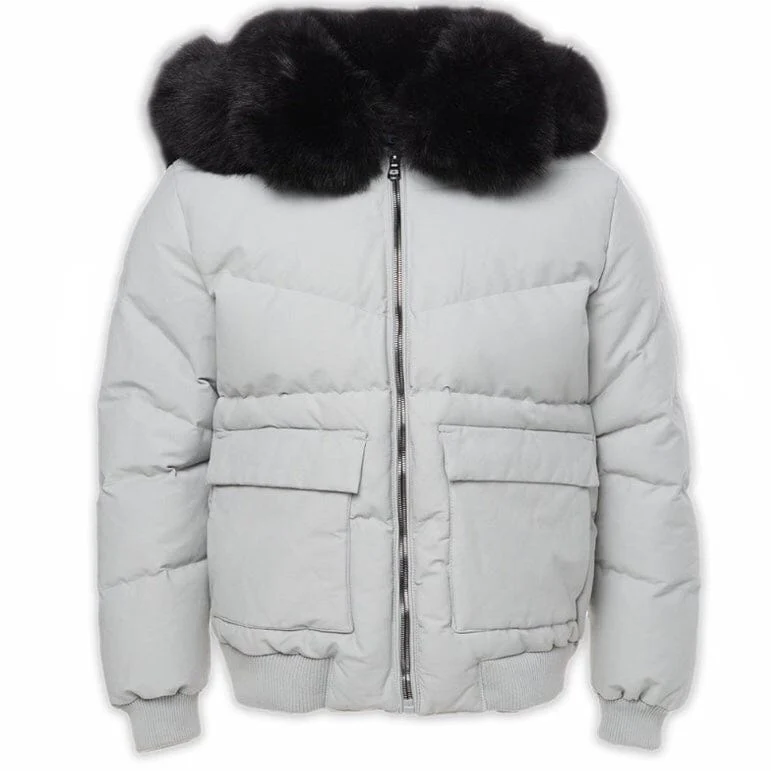 Jordan Craig Hollis Bomber Jacket (Light Grey) 91541 - Image 5
