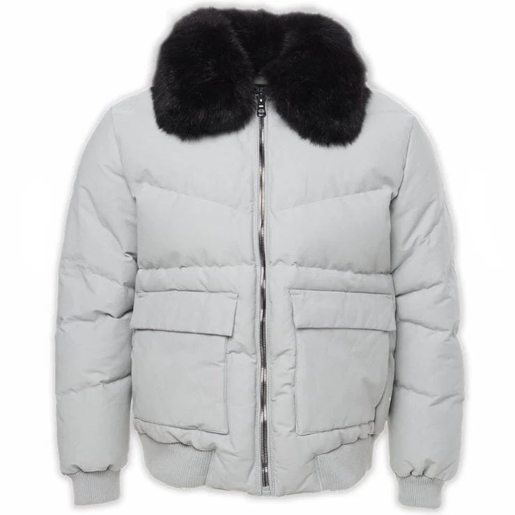 Jordan Craig Hollis Bomber Jacket (Light Grey) 91541 - Image 6