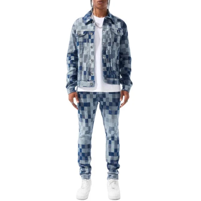 Jordan Craig Illusion Denim Trucker Jacket (Aged Wash) JJ1209 - Image 2