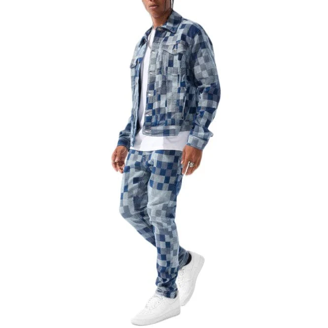 Jordan Craig Illusion Denim Trucker Jacket (Aged Wash) JJ1209 - Image 3