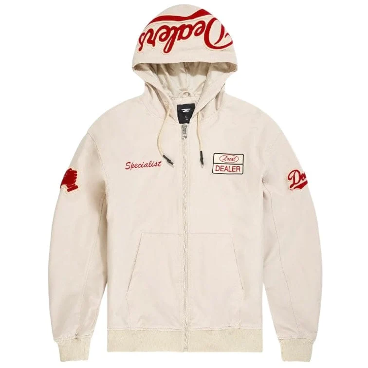 Jordan Craig Local Dealer Zip Up Windbreaker Hoodie (Khaki) 8838H - Image 3