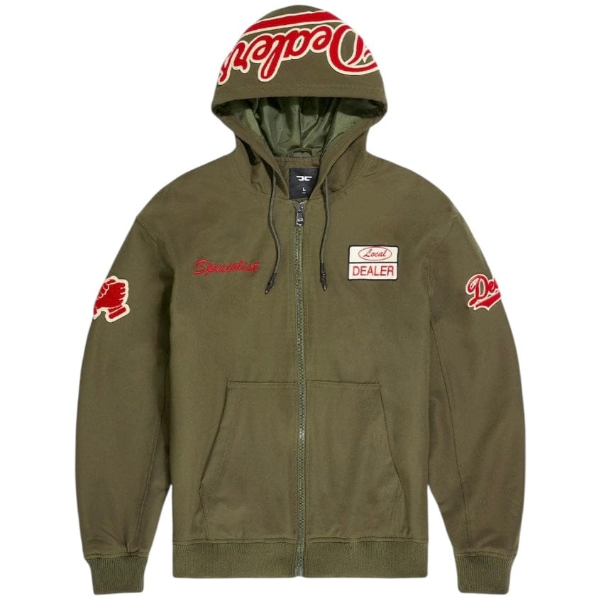 Jordan Craig Local Dealer Zip Up Windbreaker Hoodie (Olive) 8838H - Image 3