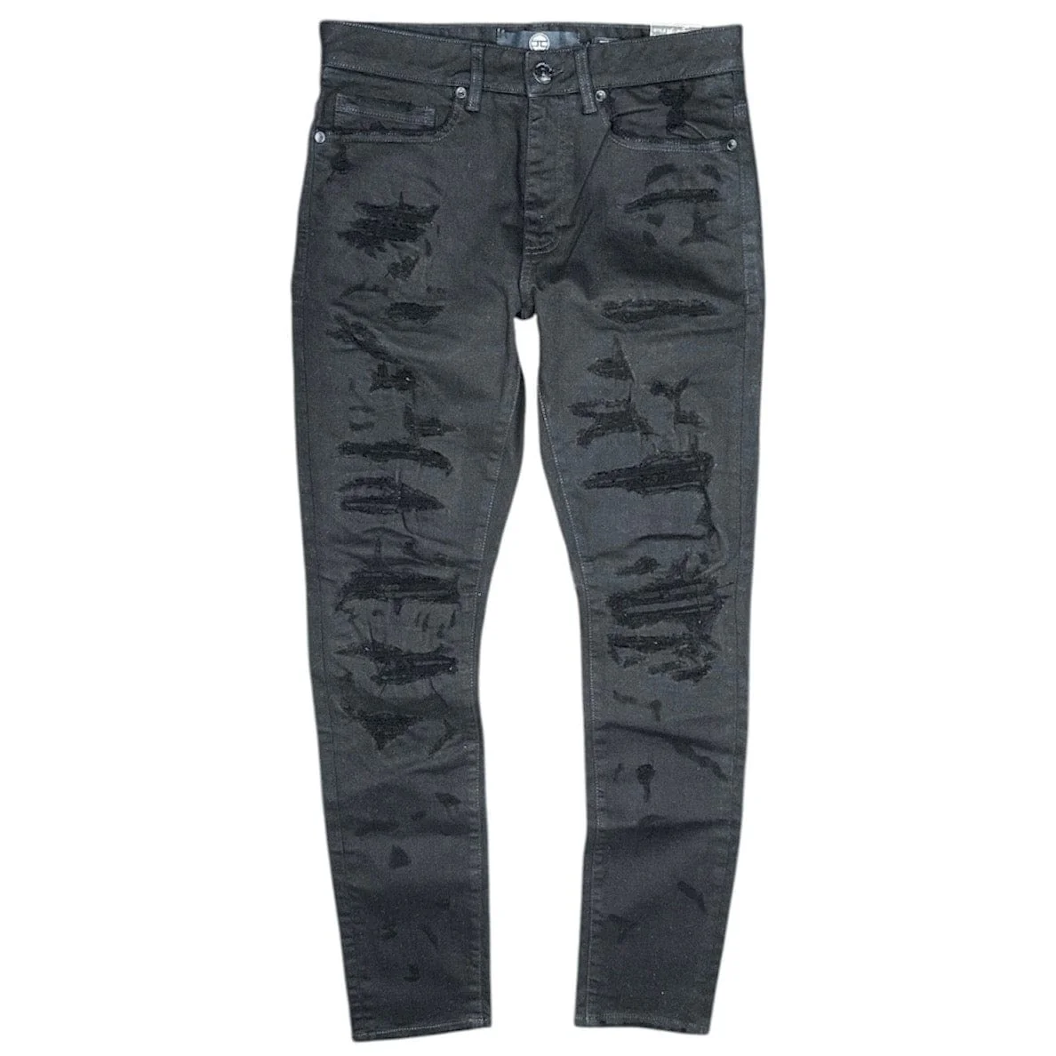 Jordan Craig Martin Skinny Fit W/ Shreds Denim (Jet Black) JT1208A