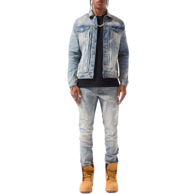 Jordan Craig Meadowlands Denim Trucker Azure Jacket (Antique) - Image 3