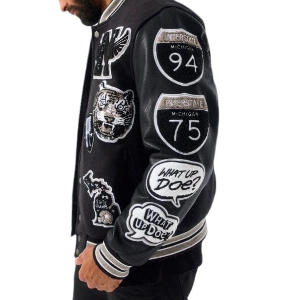 Jordan Craig Motown Varsity Jacket (Black Shadow) 91651 - Image 3